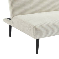 Divano panchina letto 3 posti velluto a coste piedistallo metallo,