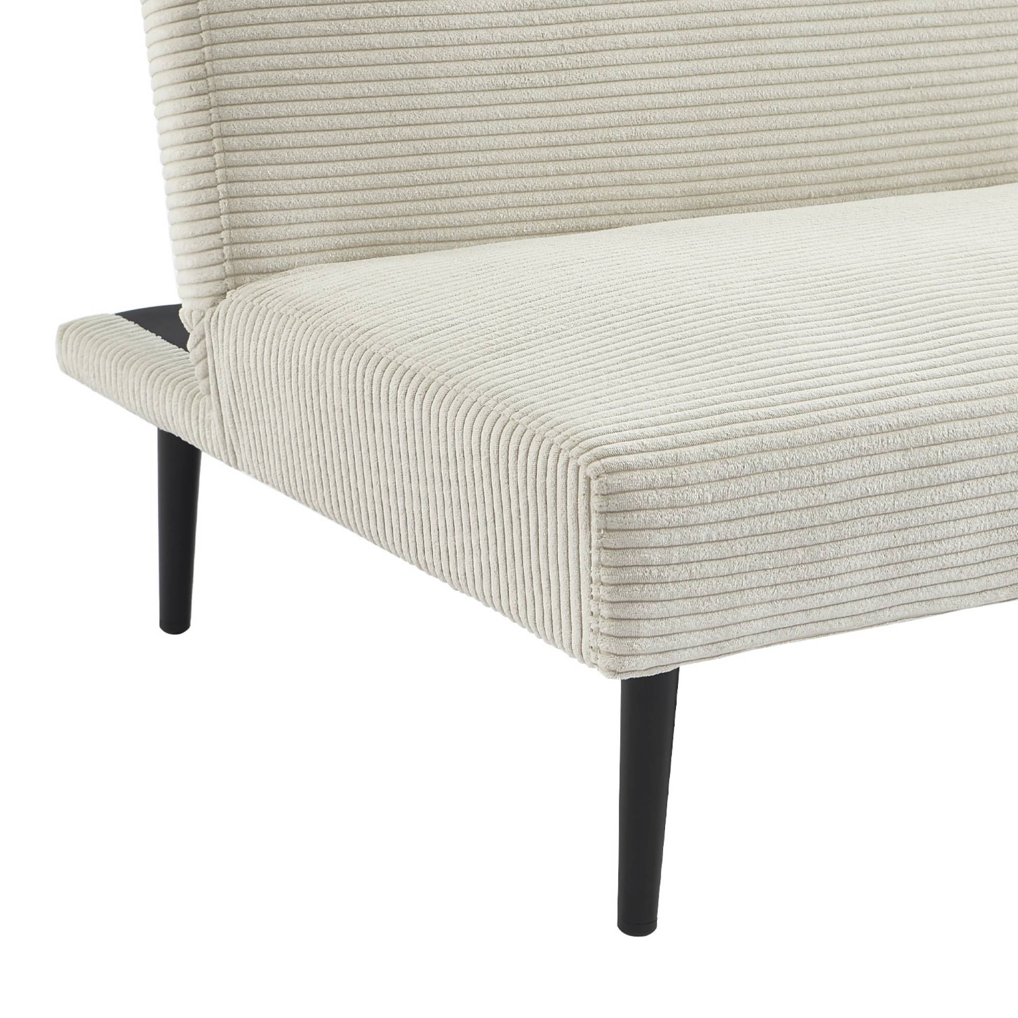 Divano panchina letto 3 posti velluto a coste piedistallo metallo,