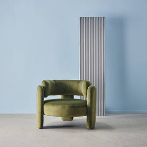 Poltrona tripode in velluto, verde