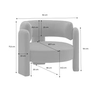 Poltrona tripode in velluto, arancione