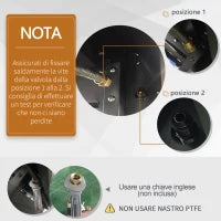 Barbecue a Gas a 5 Fornelli con Ripiani Laterali e Armadietto, in Acciaio e PP, 125x51x100 cm, Nero