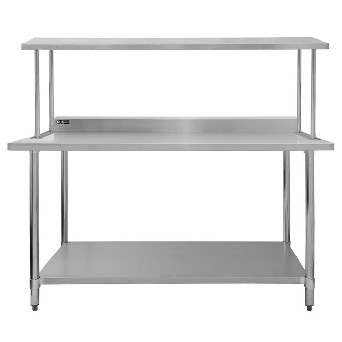 Set Tavolo & Ripiano per Cucina Commerciale con Mensole in Acciaio Inox da Cucina Ristorante, Acciaio Inossidabile Resistente alla Corrosione- Singola - 150cm