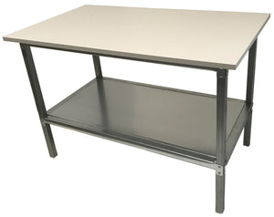 Banco lavoro metallico con piano in nobilitato superiore cm. 140x80x93h