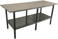 Banco per lavoro con struttura di metallo zincata e piano in nobilitato cm. 280x120x93h