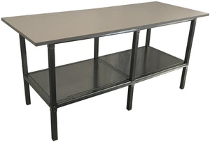 Banco per lavoro con struttura di metallo zincata e piano in nobilitato cm. 280x120x93h