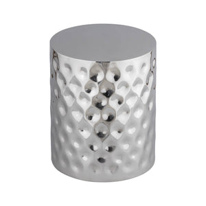 Tavolino da salotto in acciaio smaltato cromato, 41cm, grigio perlato