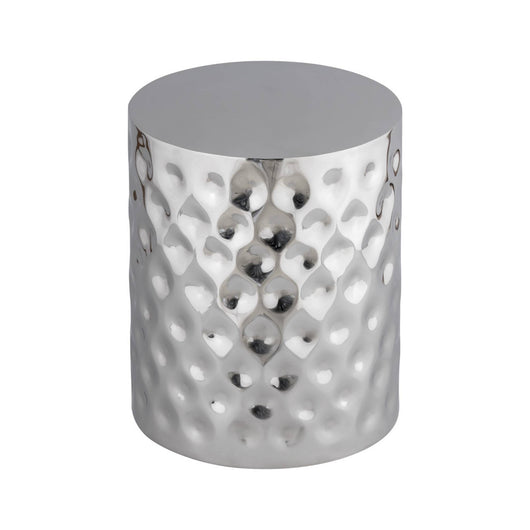 Tavolino da salotto in acciaio smaltato cromato, 41cm, grigio perlato