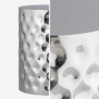 Tavolino da salotto in acciaio smaltato cromato, 41cm, grigio perlato