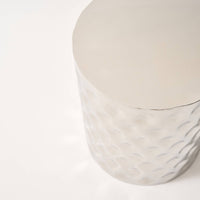 Tavolino da salotto in acciaio smaltato cromato, 41cm, grigio perlato