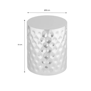 Tavolino da salotto in acciaio smaltato cromato, 41cm, grigio perlato