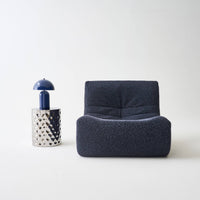 Tavolino da salotto in acciaio smaltato cromato, 41cm, grigio perlato