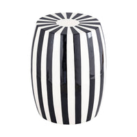 Tavolino da salotto in acciaio smaltato, righe bicolore, 46cm, nero