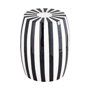 Tavolino da salotto in acciaio smaltato, righe bicolore, 46cm, nero