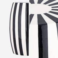 Tavolino da salotto in acciaio smaltato, righe bicolore, 46cm, nero