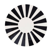 Tavolino da salotto in acciaio smaltato, righe bicolore, 46cm, nero