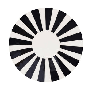 Tavolino da salotto in acciaio smaltato, righe bicolore, 46cm, nero