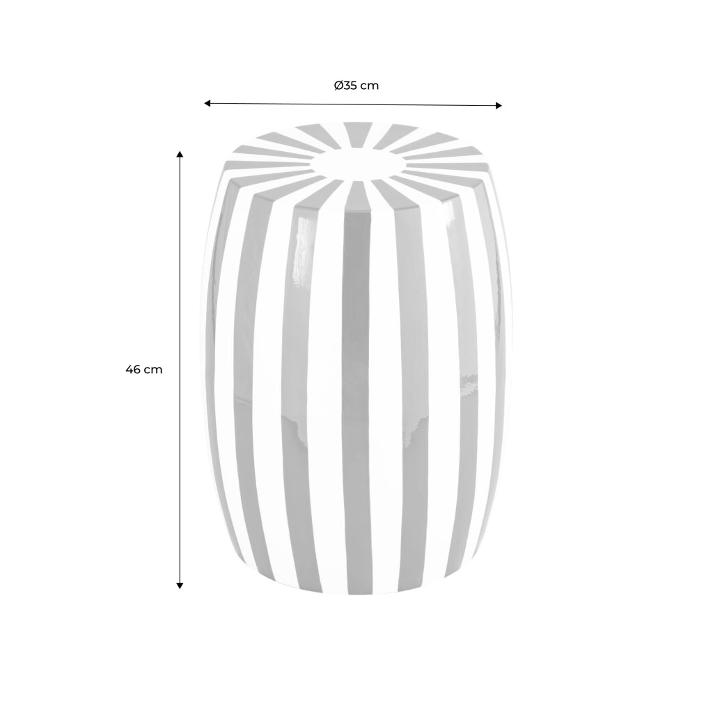 Tavolino da salotto in acciaio smaltato, righe bicolore, 46cm, nero