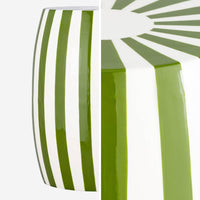 Tavolino da salotto in acciaio smaltato, righe bicolore, 46cm, verde