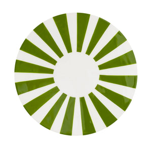 Tavolino da salotto in acciaio smaltato, righe bicolore, 46cm, verde