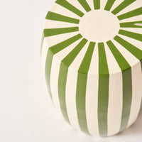 Tavolino da salotto in acciaio smaltato, righe bicolore, 46cm, verde