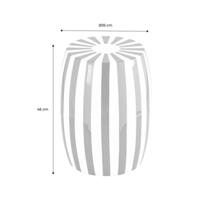Tavolino da salotto in acciaio smaltato, righe bicolore, 46cm, verde
