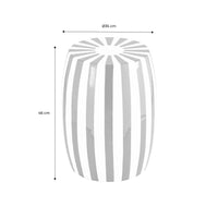 Tavolino da salotto in acciaio smaltato, righe bicolore, 46cm, marrone