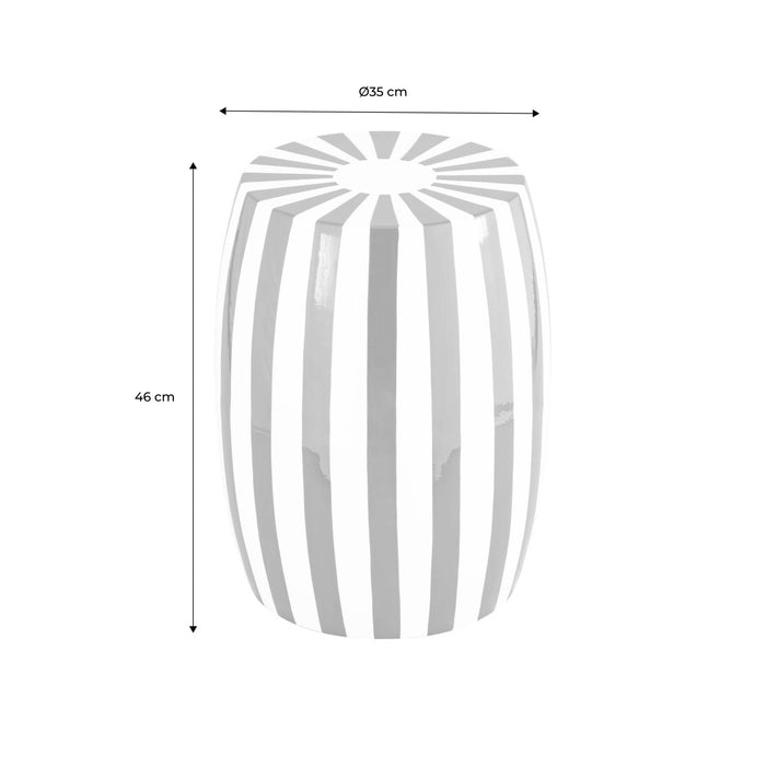 Tavolino da salotto in acciaio smaltato, righe bicolore, 46cm, marrone