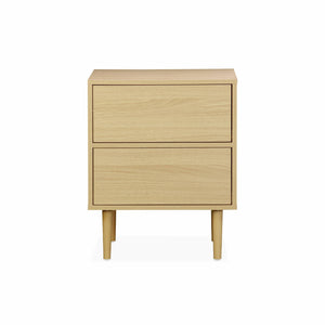 Set di 2 comodini effetto legno naturale, marrone naturale