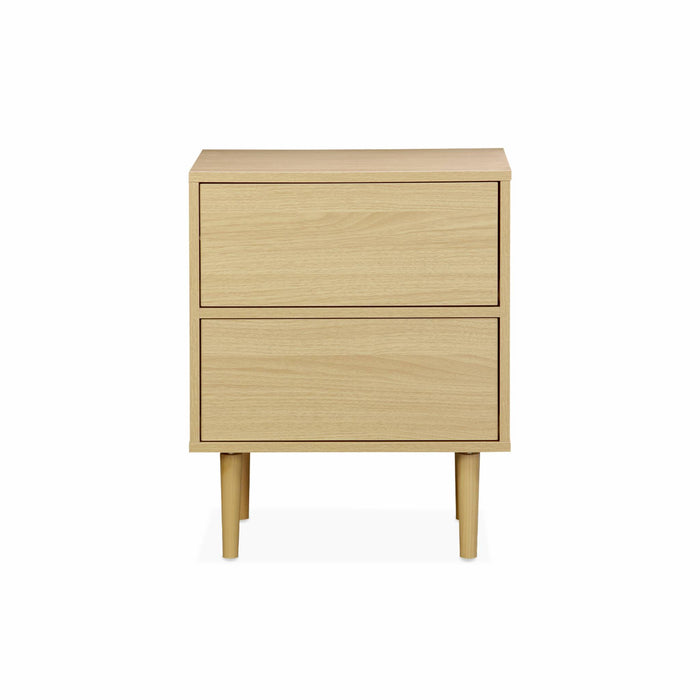 Set di 2 comodini effetto legno naturale, marrone naturale