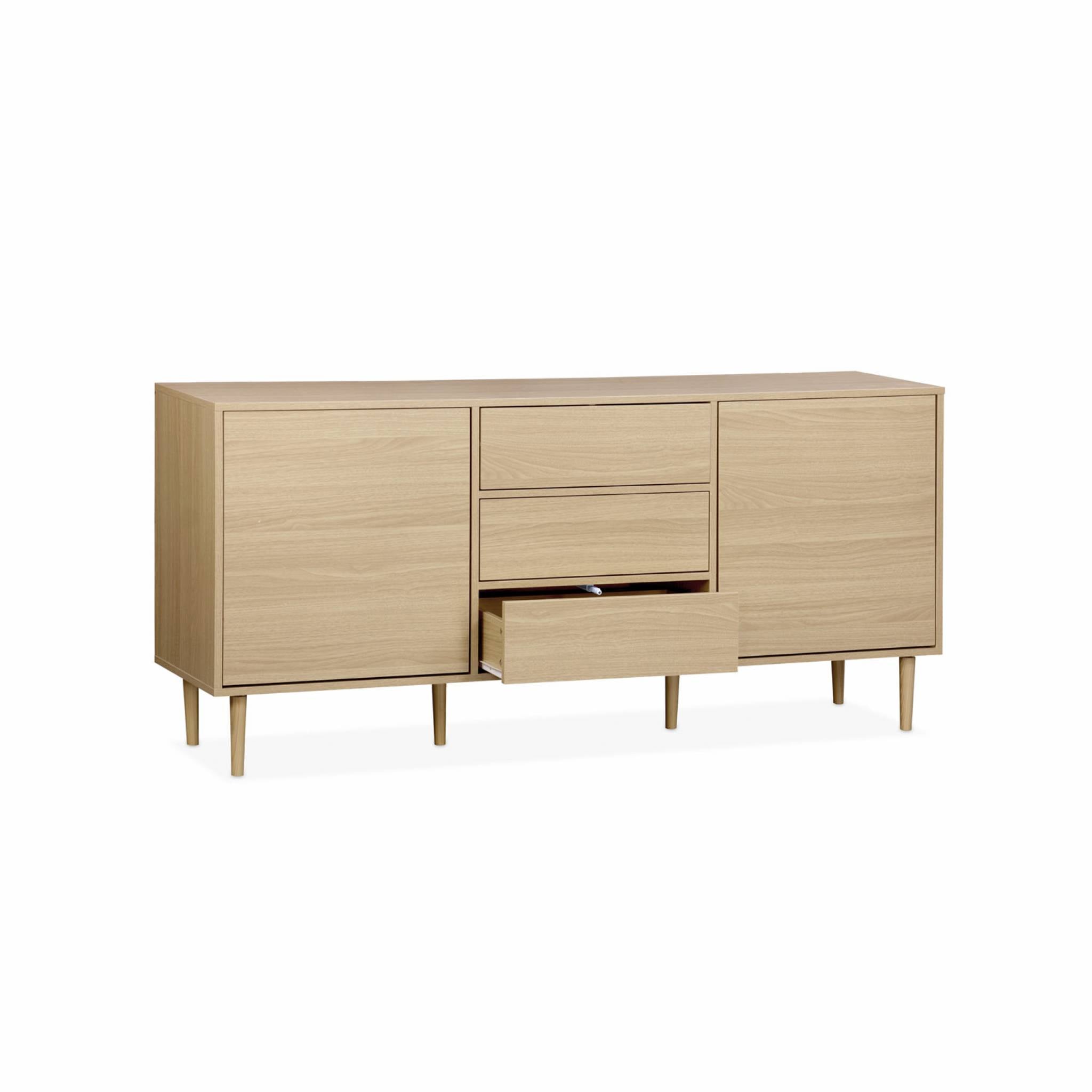 Credenza a 2 ante effetto legno, 160cm, marrone naturale