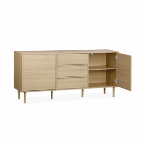 Credenza a 2 ante effetto legno, 160cm, marrone naturale