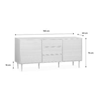 Credenza a 2 ante effetto legno, 160cm, marrone naturale