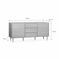 Credenza a 2 ante effetto legno, 160cm, marrone naturale