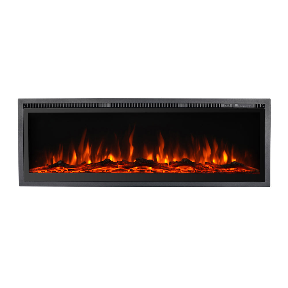 Camino elettrico caminetto da parete a incasso frontale CHICAGO130 L127 x P14 x H45