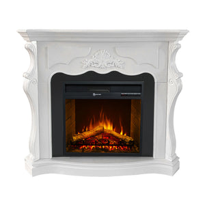 Camino elettrico caminetto da terra PARIGI in legno Bianco L123xP39xH100