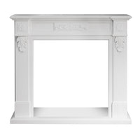 Cornice per camino rivestimento in legno L121xP38xH108 Truman Bianco