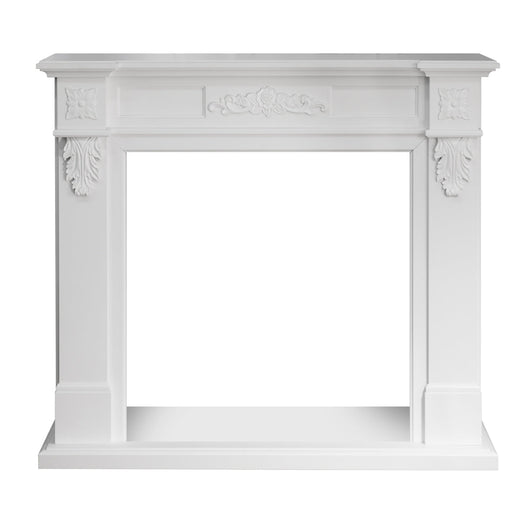 Cornice per camino rivestimento in legno L121xP38xH108 Truman Bianco