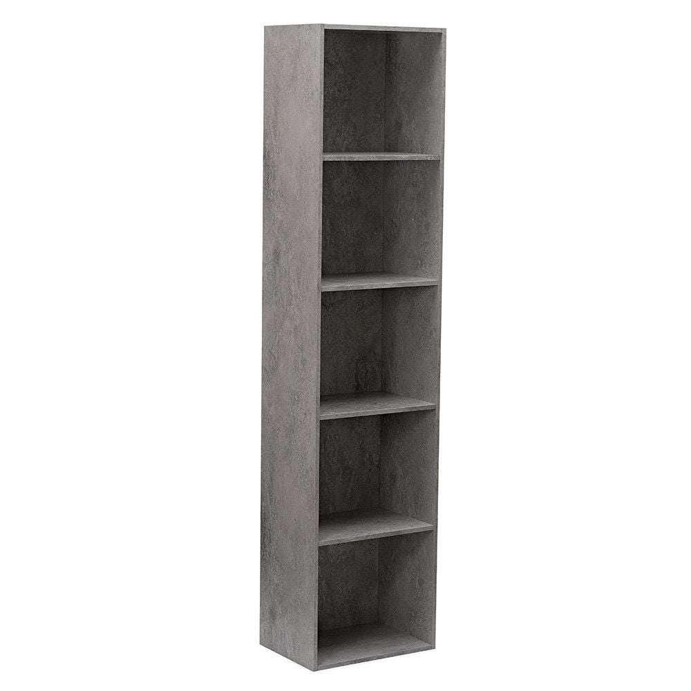 Libreria in legno 5 ripiani scaffale Cemento L 40 x H 29 x H 172 cm