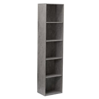 Libreria in legno 5 ripiani scaffale Cemento L 40 x H 29 x H 172 cm