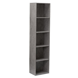 Libreria in legno 5 ripiani scaffale Cemento L 40 x H 29 x H 172 cm
