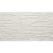 Pannello decorativo effetto pietra mattoni 3D set 12 pz 8,6 mt2 rivestimento murale in PU 120 x 60 x 2,5 Quarzite Bianco