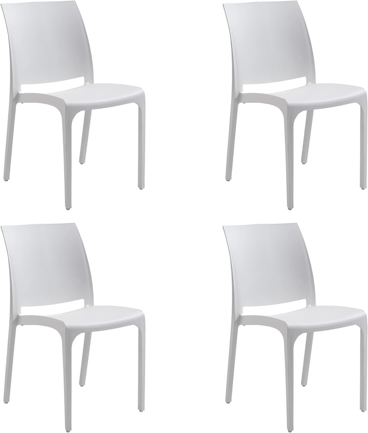 Sedia in resina impilabile made in Italy design per interno esterno SOFIA Bianca 4 pz