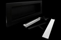 Camino a bioetanolo da parete o incasso Livorno Nero L 90 x P 12 x H 40 con vetro