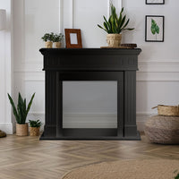 Cornice per camino rivestimento in legno L110xP36xH100 Cambridge Nero