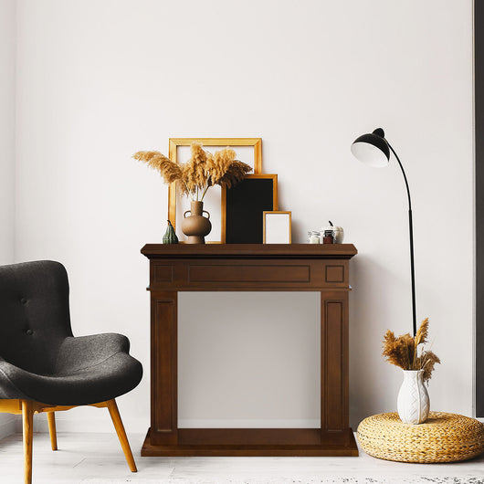 Cornice per camino rivestimento in legno L89,5xH90,5xP28 Jefferson Noce