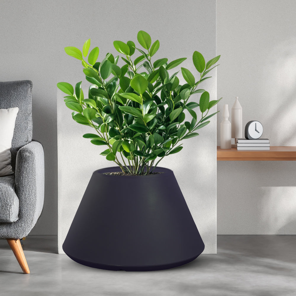 Vaso in resina da esterno interno per piante tondo conico design d.60x35h Stromboli Antracite