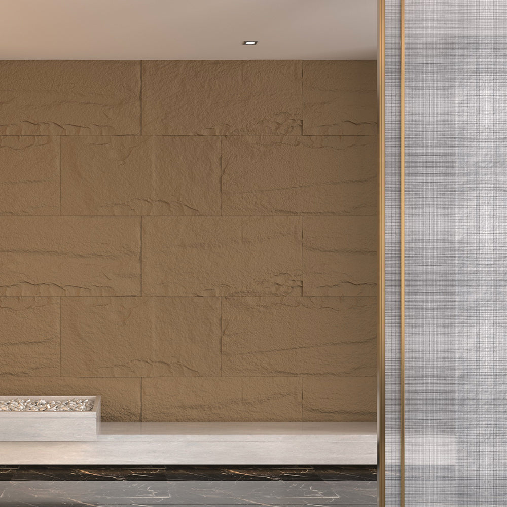 Pannello decorativo effetto roccia pietra 3D set 10 pz 7,2 mt2 rivestimento murale in PU 120 x 60 x 3 Tufo