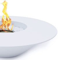 Camino a bioetanolo braciere da giardino tondo per esterno SANTORINI Bianco d.60