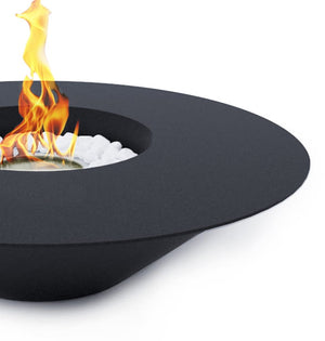 Camino a bioetanolo braciere da giardino tondo per esterno SANTORINI Nero d.60