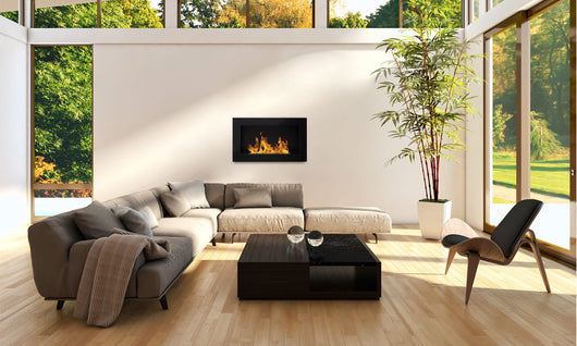 Camino a bioetanolo da parete o incasso Pisa Nero L 65 x P 12 x H 40